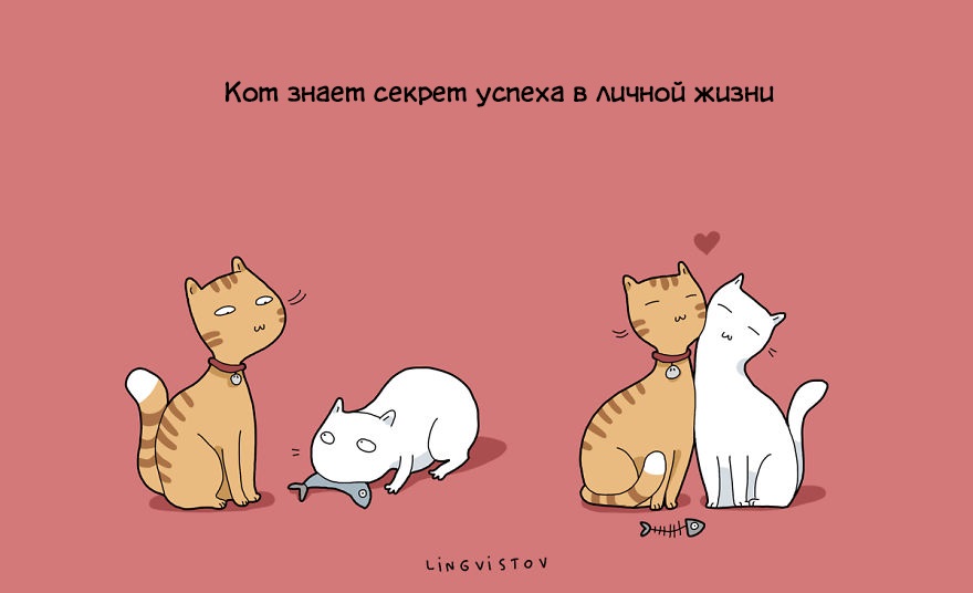 Комикс о преимуществах жизни с котом. ФОТО
