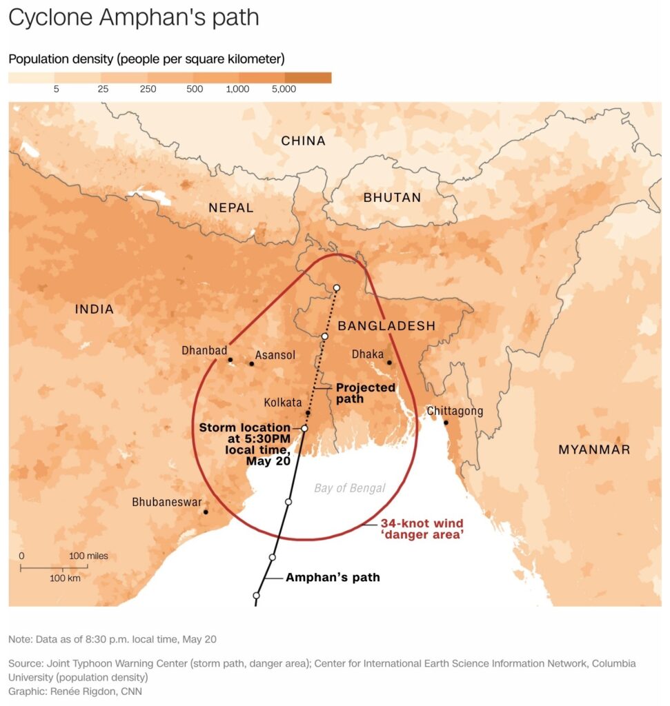 На Индию и Бангладеш обрушился мощный циклон. ФОТО