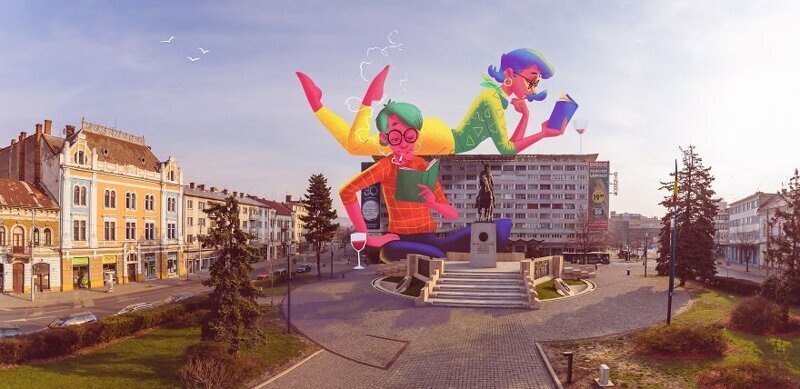 Румынские художники вдохнули немного жизни в пустые городские улицы