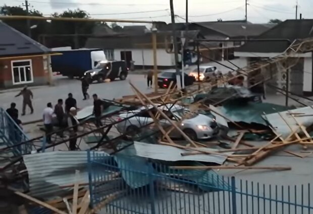 В Чечне пронесся сильнейший ураган. ВИДЕО