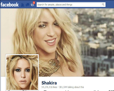 Шакира установила рекорд на Facebook