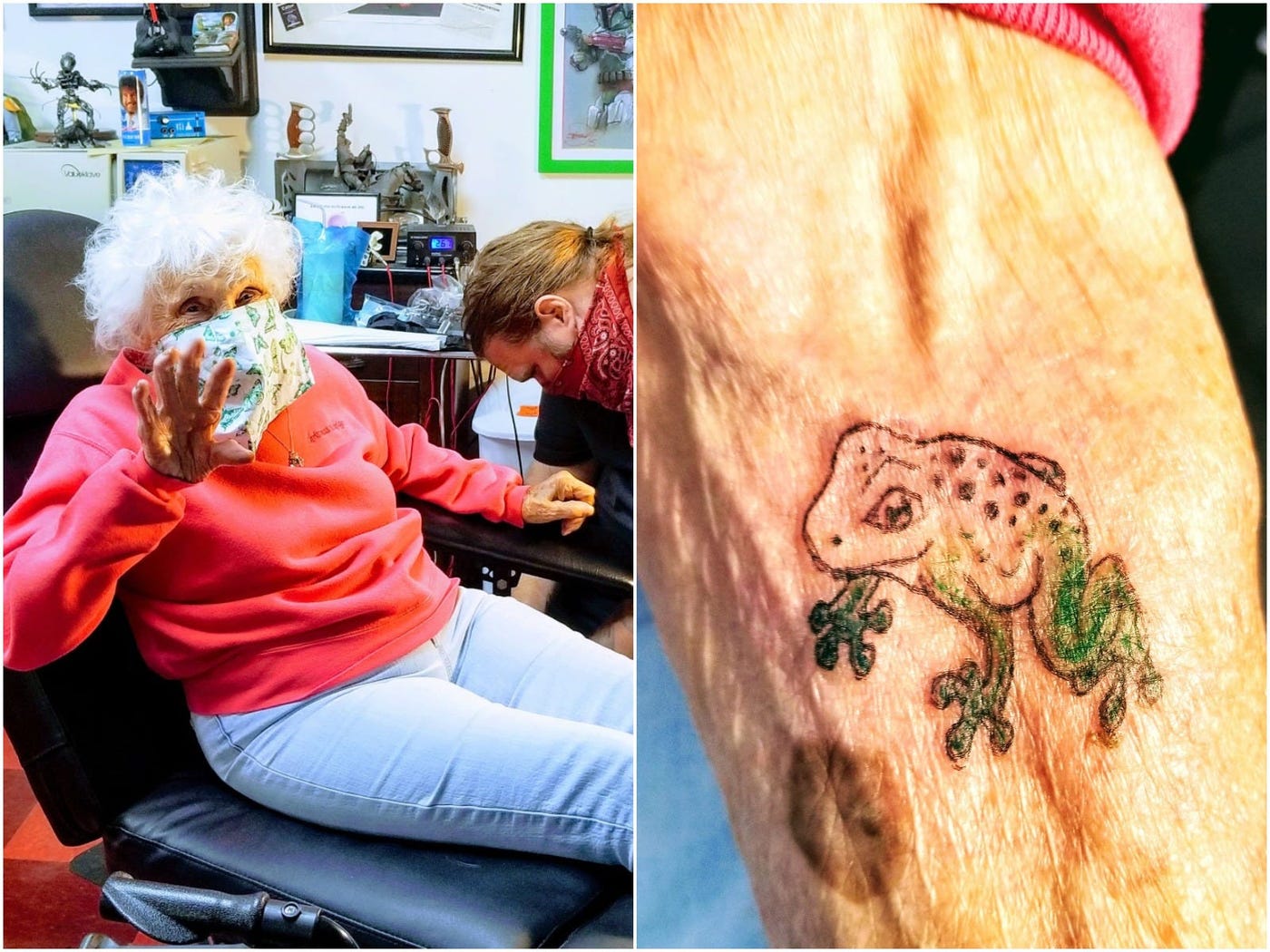 Татуированная бабушка 103 года