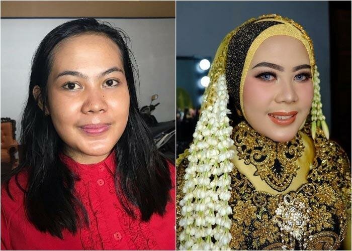 Азиатские невесты до и после мейкапа выглядят, как разные люди. ФОТО