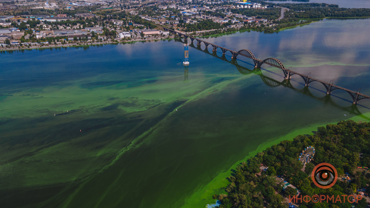 Днепр внезапно позеленел: появились впечатляющие фото, сделанные с высоты. ФОТО