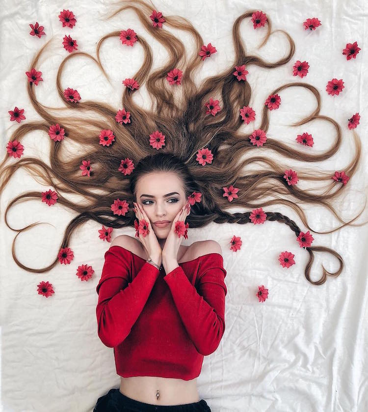 Современная Рапунцель из Голландии создает «картины» с помощью своих волос. ФОТО