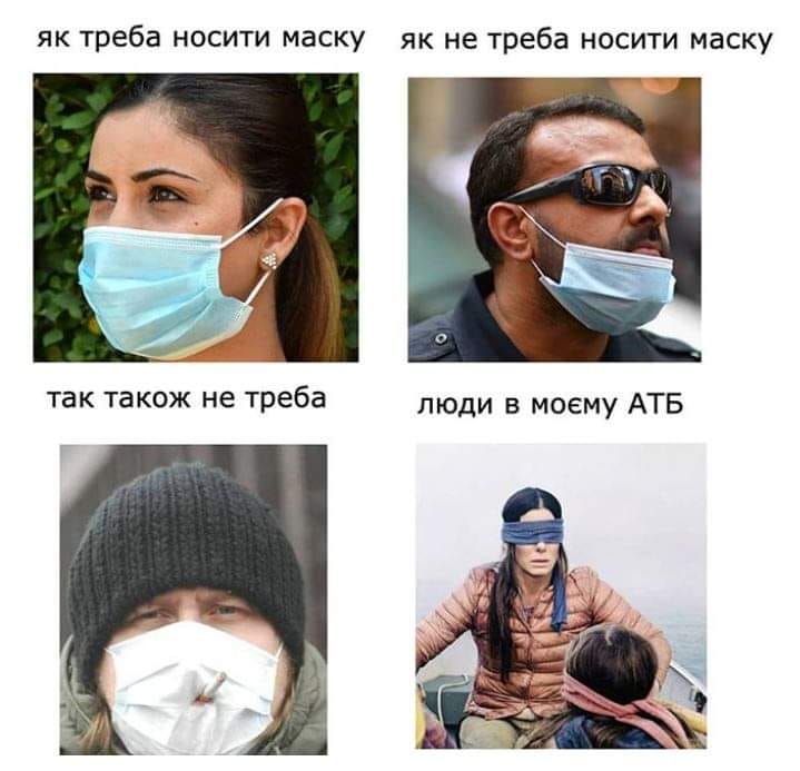 Отношение украинцев к маскам высмеяли меткой фотожабой. ФОТО