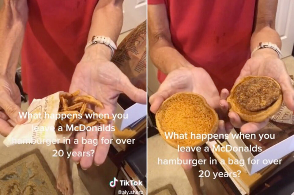Женщина показала, как выглядит еда из McDonald’s через 24 года после покупки. ФОТО