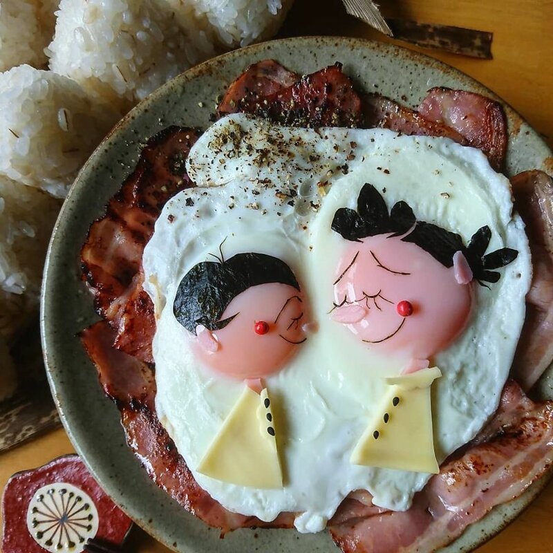 Красивые блюда с сюжетами из яиц от многодетной мамы из Японии