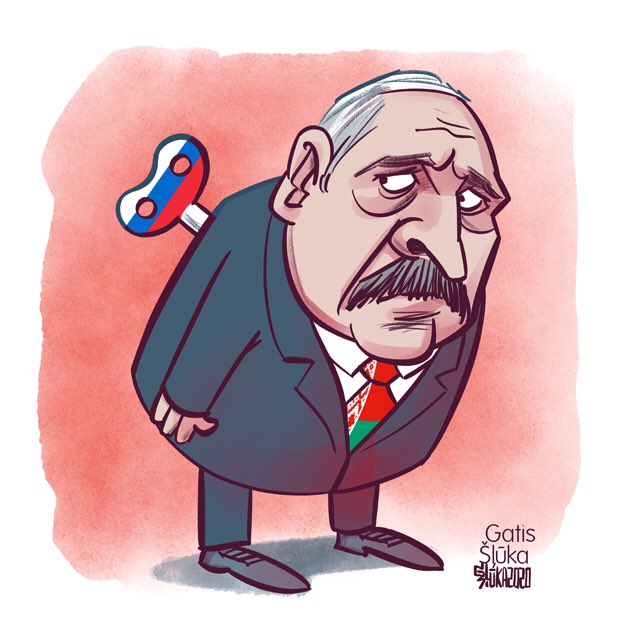 Карикатурист изобразил Лукашенко в виде заводной игрушки Путина