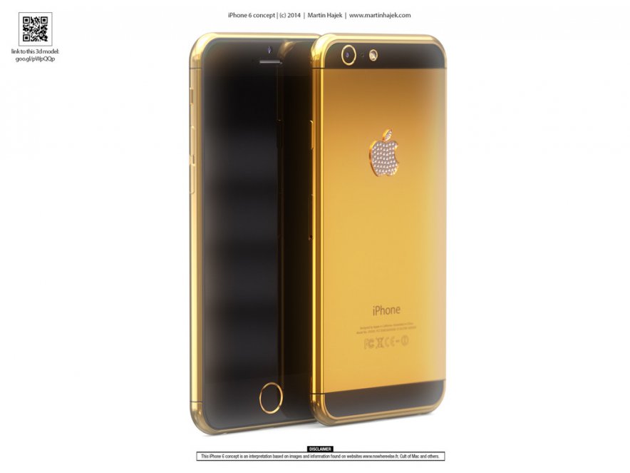 Появились фотографии iPhone 6 в золоте и бриллиантах