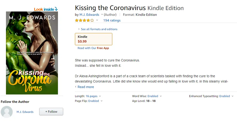В сети возник ажиотаж из-за эротической книги о любви к коронавирусу. ФОТО