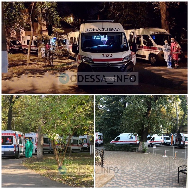 В Одессе \"скорые\" с больными стоят в огромных очередях: появились пугающие фото
