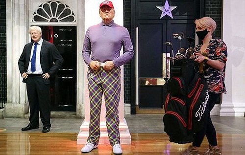 Восковую фигуру Трампа в Музее мадам Тюссо переодели в костюм для гольфа. ФОТО