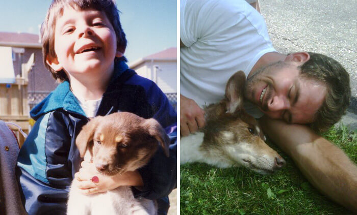 Трогательные фото собак с хозяевами из серии До и После. ФОТО