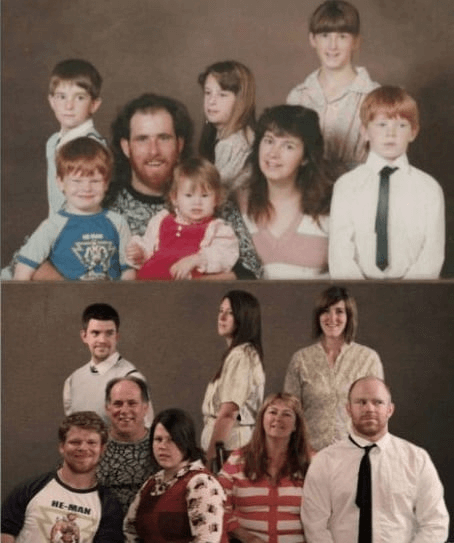 20+ теплых семейных фото, которые повторили много лет спустя. ФОТО
