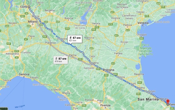 Итальянец прошел 450 км, чтобы  остыть  после ссоры с женой