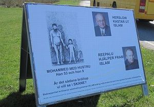 В Швеции появились плакаты, где изображен голый пророк Мухаммед
