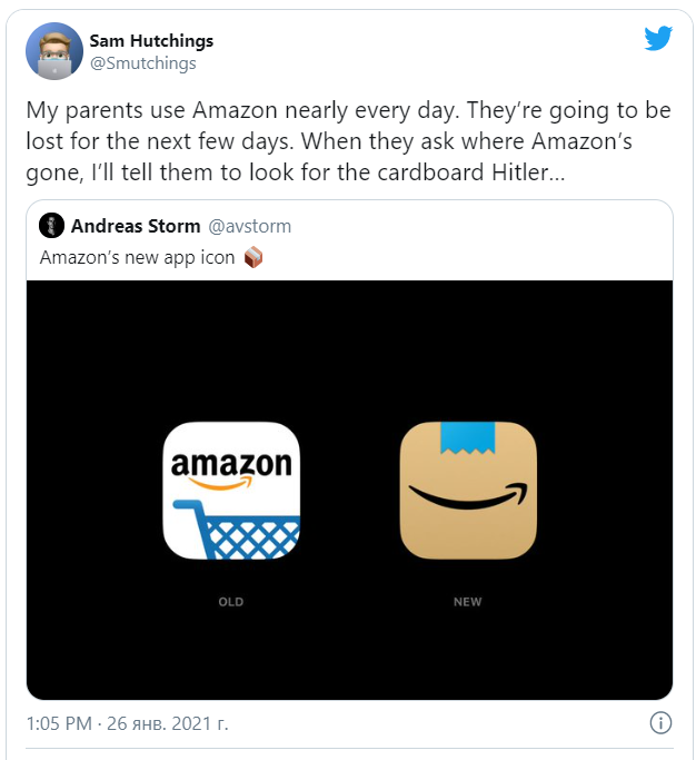 В обновленной иконке Amazon заприметили ухмыляющегося Гитлера. ФОТО