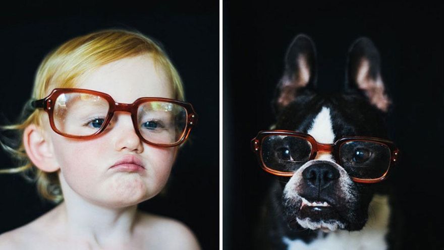 Фотоистория о взрослении девочки и щенка