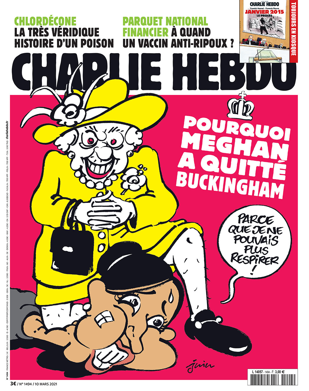 Карикатура на Меган Маркл и Елизавету II в Charlie Hebdo вызвала фурор. ФОТО