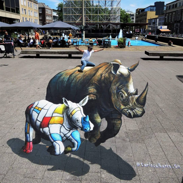 Талантливый уличный художник искажает реальность своими трёхмерными иллюзиями. ФОТО