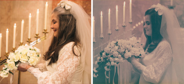 Пара отпраздновала 50-летие совместной жизни, воссоздав свои свадебные фотографии 
