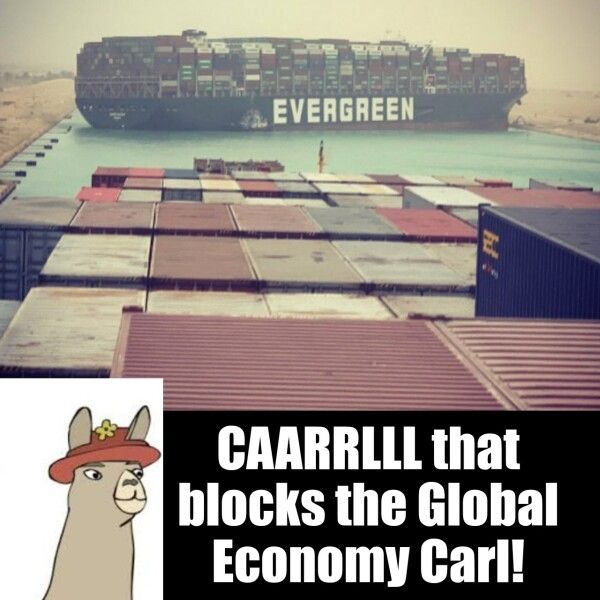 Перевод: Карл, это заблокировало мировую экономику, Карл!