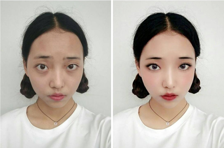 Азиатские девушки до и после FaceTune. ФОТО