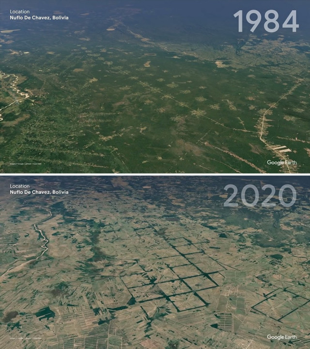 Спутниковые снимки \"тогда и сейчас\", демонстрирующие, насколько люди изменили планету. ФОТО