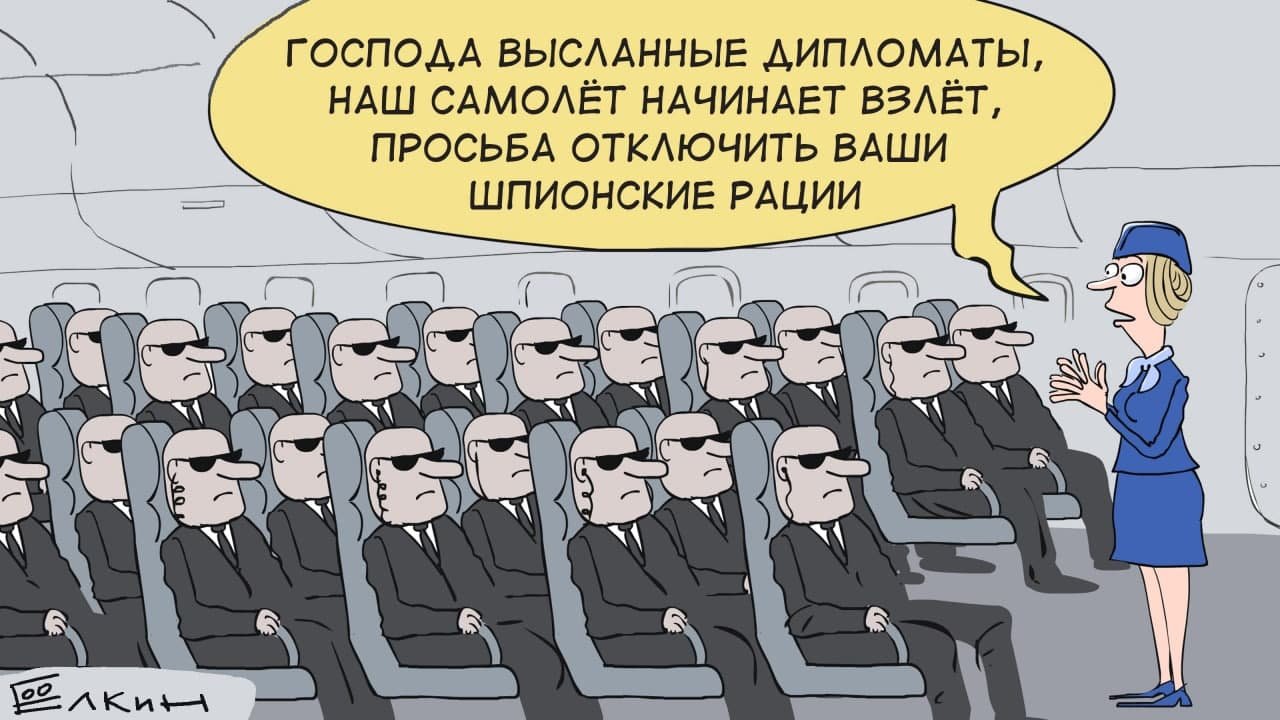 Скандал с высылкой путинских дипломатов попал на меткую карикатуру. ФОТО