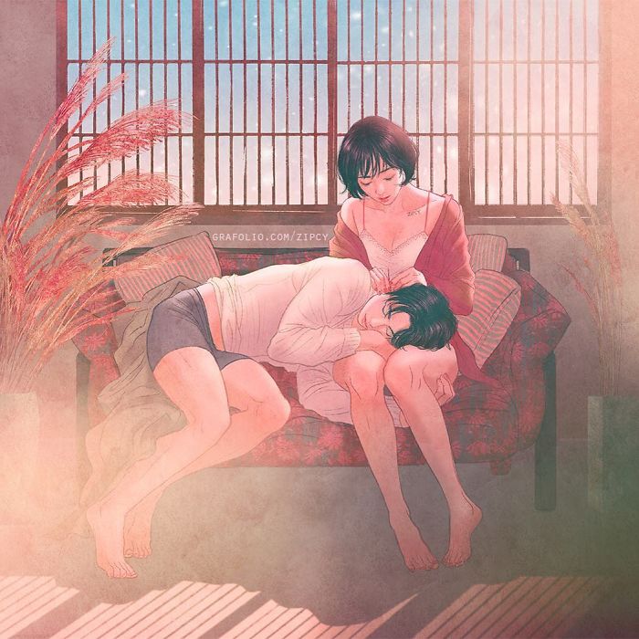 Романтические рисунки корейского художника, которые трогают душу. ФОТО