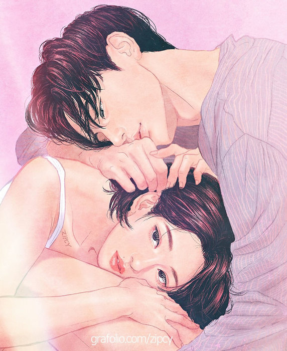Романтические рисунки корейского художника, которые трогают душу. ФОТО
