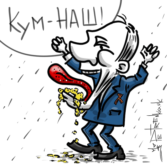 \"Кум наш\": Путин попал на меткую карикатуру из-за дела Медведчука. ФОТО