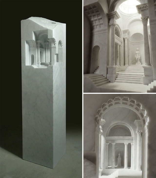 Миниатюрные архитектурные пространства, вырезанные из мрамора и камня. ФОТО