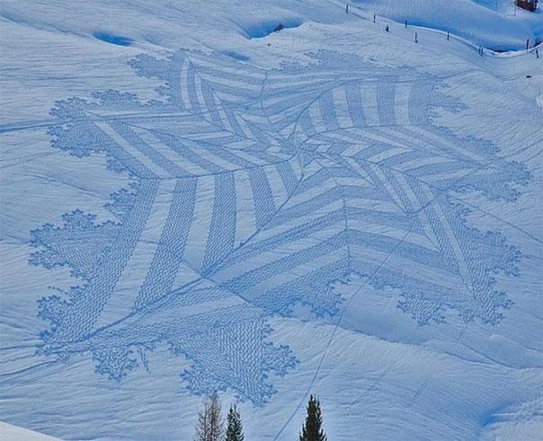 Завораживающие картины на снегу. ФОТО