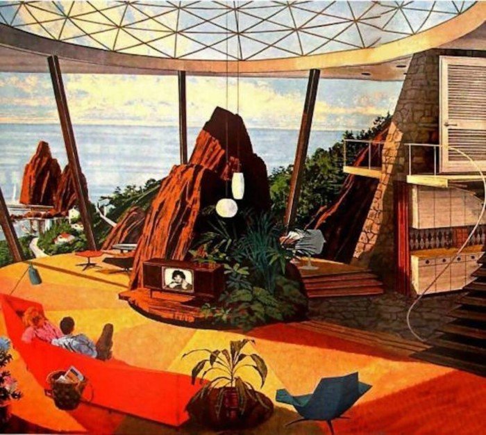 Футуристичные дома и техника будущего в рекламе 60-х годов