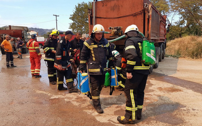 Украинские спасатели показали, как тушат огонь в Греции. Фото