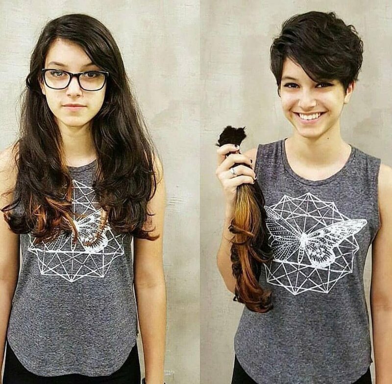 Девушки, которые решили распрощаться с длинными волосами