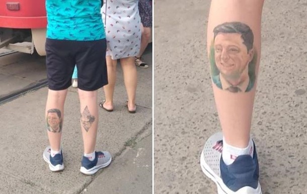 На ноге у украинца заметили татуировку с изображением Зеленского (ФОТО)
