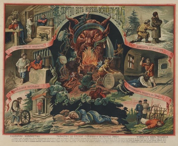 Антиалкогольный плакат, Российская Империя Николая II. ФОТО