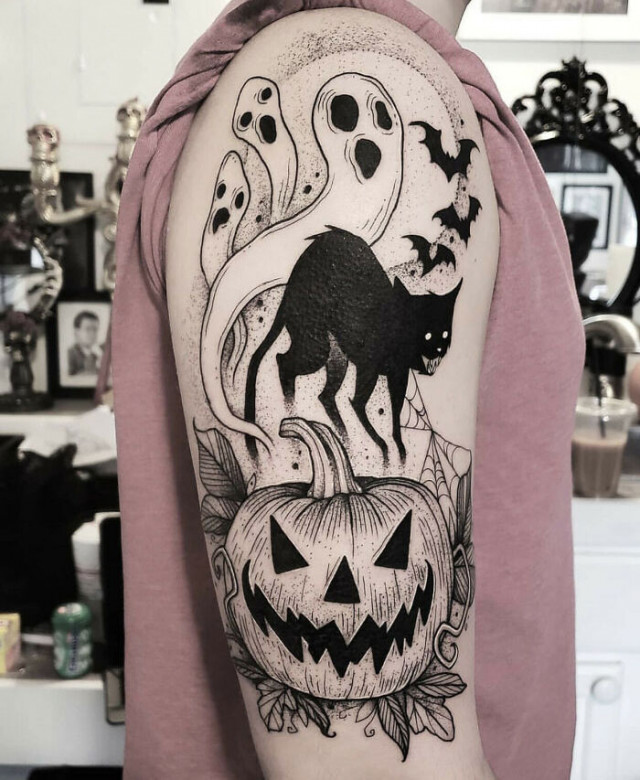 Прикольные и необычные татуировки в стиле Хэллоуина (ФОТО)