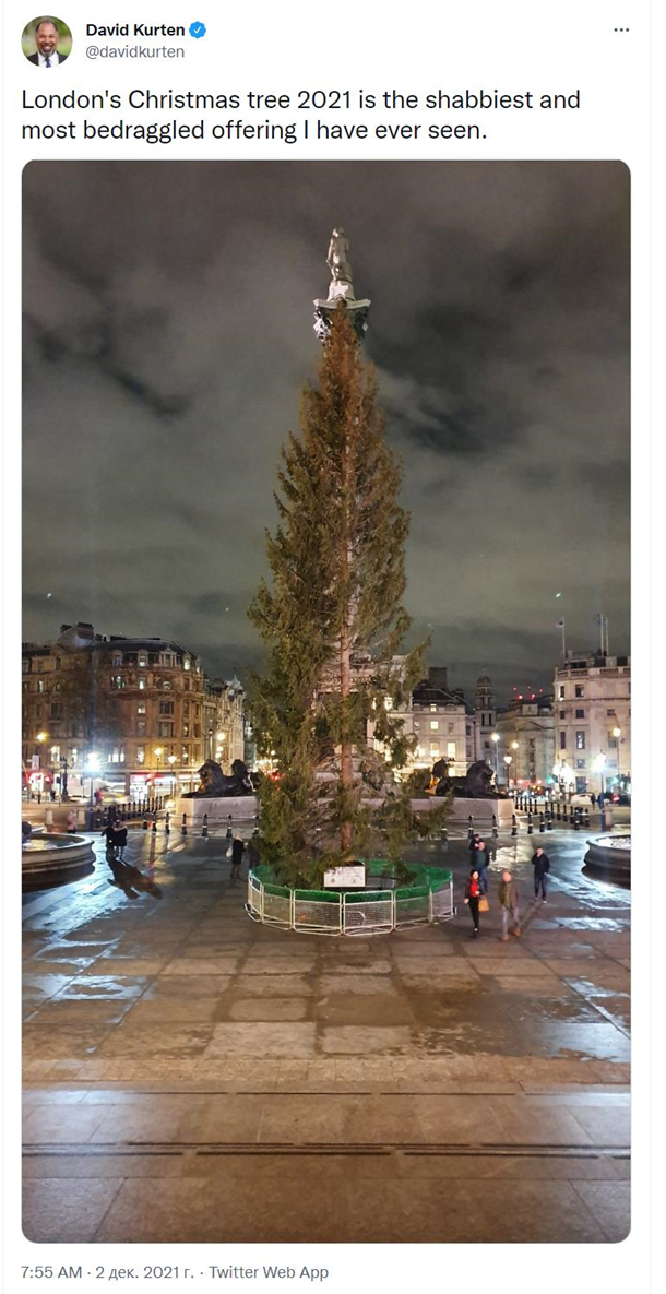 В Лондоне смеются над подаренной Норвегией елкой (ФОТО)