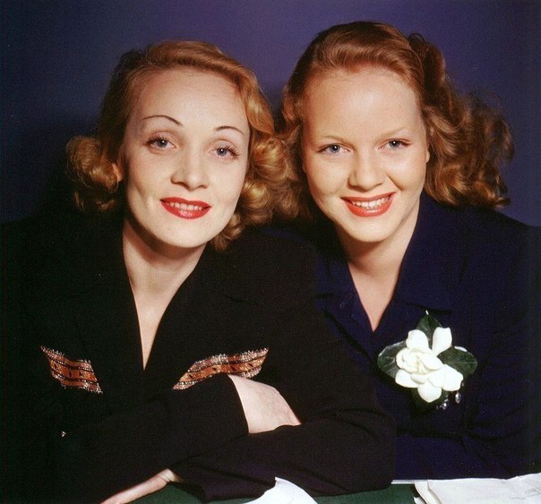 Марлен Дитрих и её дочь Мария, 1940-е. ФОТО