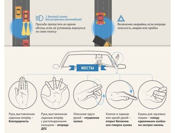 Синалы и жесты: о чем друг другу говорят водители на трассе