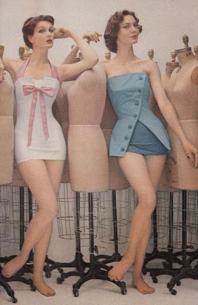 Пляжные костюмы 50-х годов. ФОТО