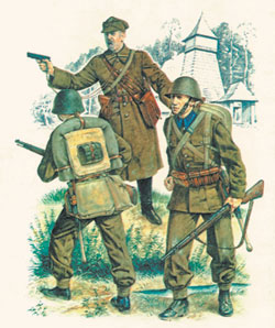 Офицер и солдаты польской армии. 1939 год.