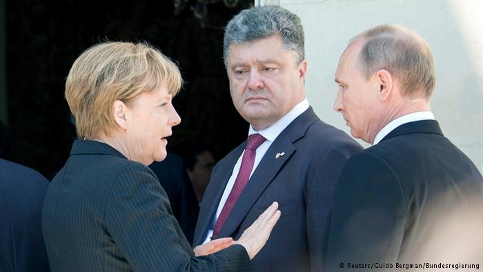 Путин, Порошенко и Меркель
