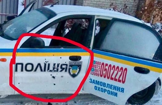 В Княжичах по машине ГСО стреляли прямо в надпись "Полиция"